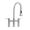 Whitehaus Lead-Free SS Bridge Faucet W/ A Gooseneck Swivel Spout, Pull Down Spray WHS6900-PDK-BSS - alternate 3